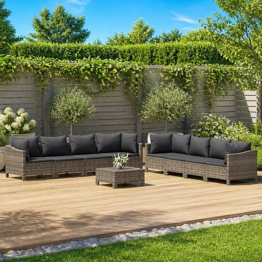 9 Piece Grey Garden Lounge Set