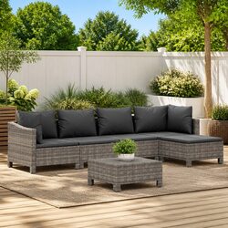 6-Piece Garden Lounge Set with Cushions - Dimensions and Specs