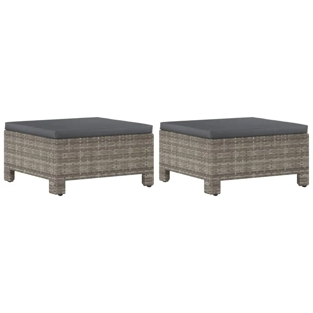 Garden Lounge Set 6 Piece Outdoor Furniture with Cushions Grey Rattan