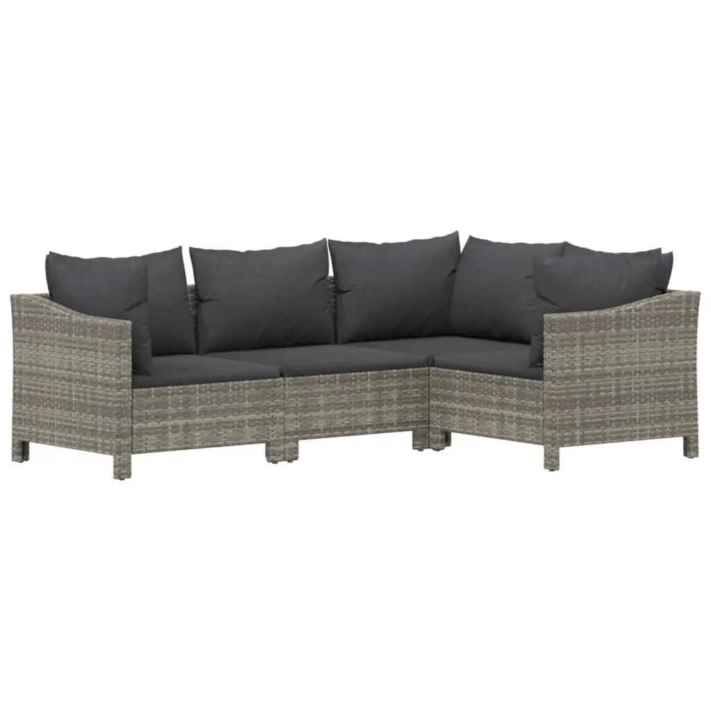 Garden Lounge Set Outdoor Furniture 4 Piece Grey Rattan
