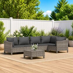 6 Piece Modular Garden Lounge Set with Steel Frame