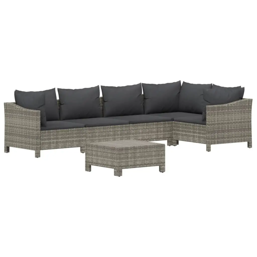 6 Piece Modular Garden Lounge Set with Steel Frame