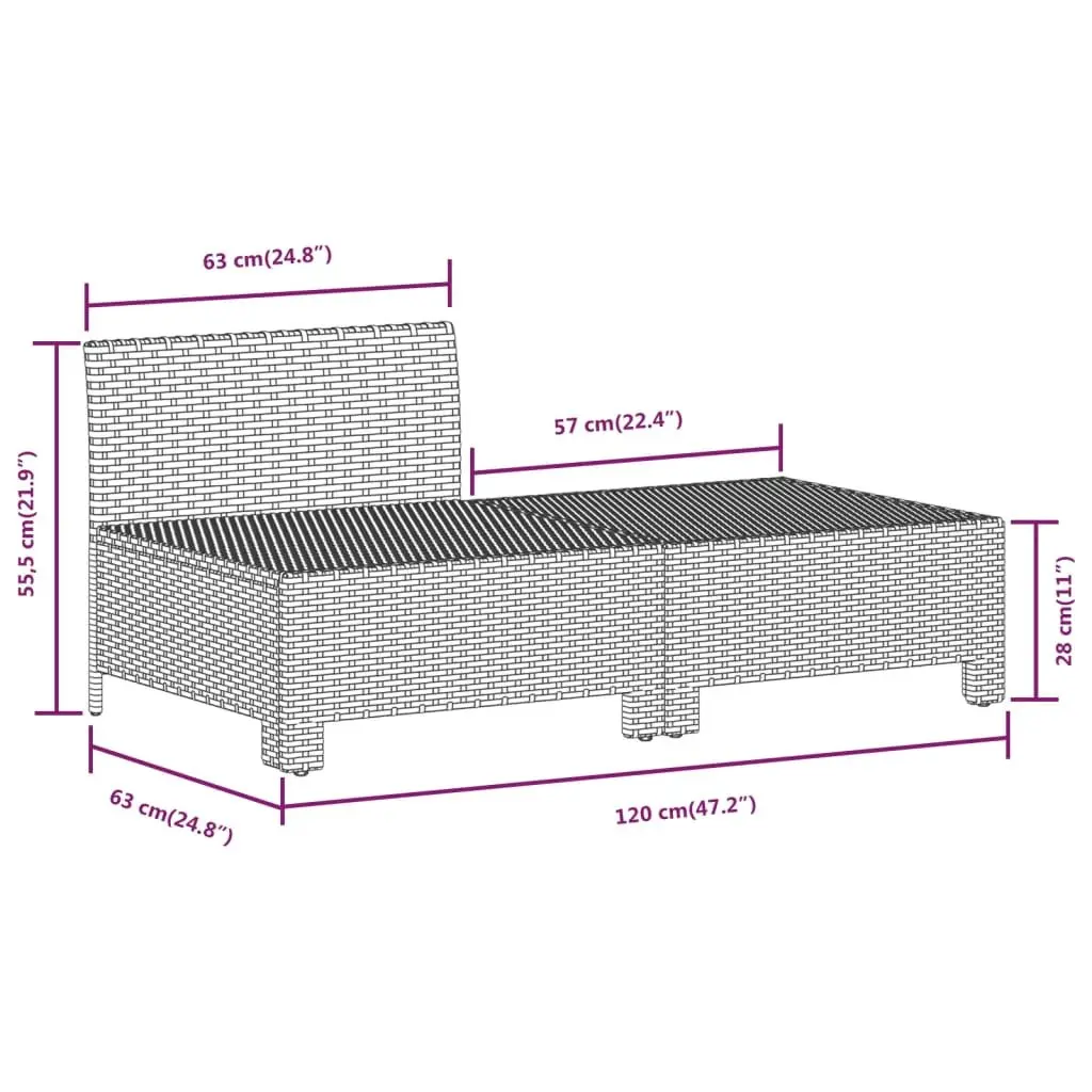 6 Piece Modular Garden Lounge Set with Steel Frame