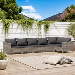 Garden Lounge Set: 6-Piece Modular Cushioned Furniture