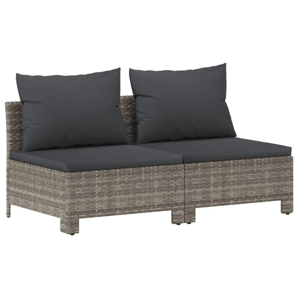 Garden Lounge Set Outdoor Furniture 6 Piece Grey Poly Rattan Modular Cushioned
