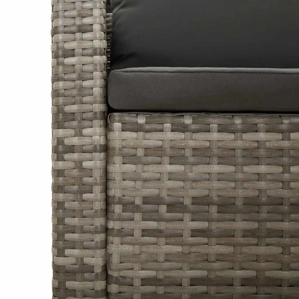 Garden Lounge Set 5 Piece Outdoor Furniture Grey Poly Rattan with Cushions