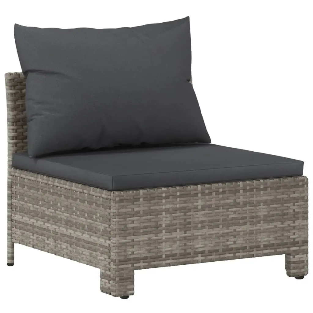 Garden Lounge Set 6 Piece Outdoor Furniture Grey Poly Rattan