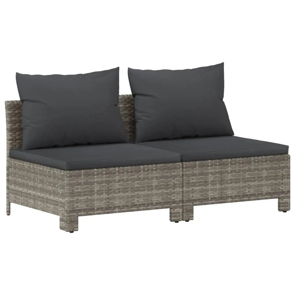 Garden Lounge Set Outdoor Furniture 7 Piece Grey Poly Rattan