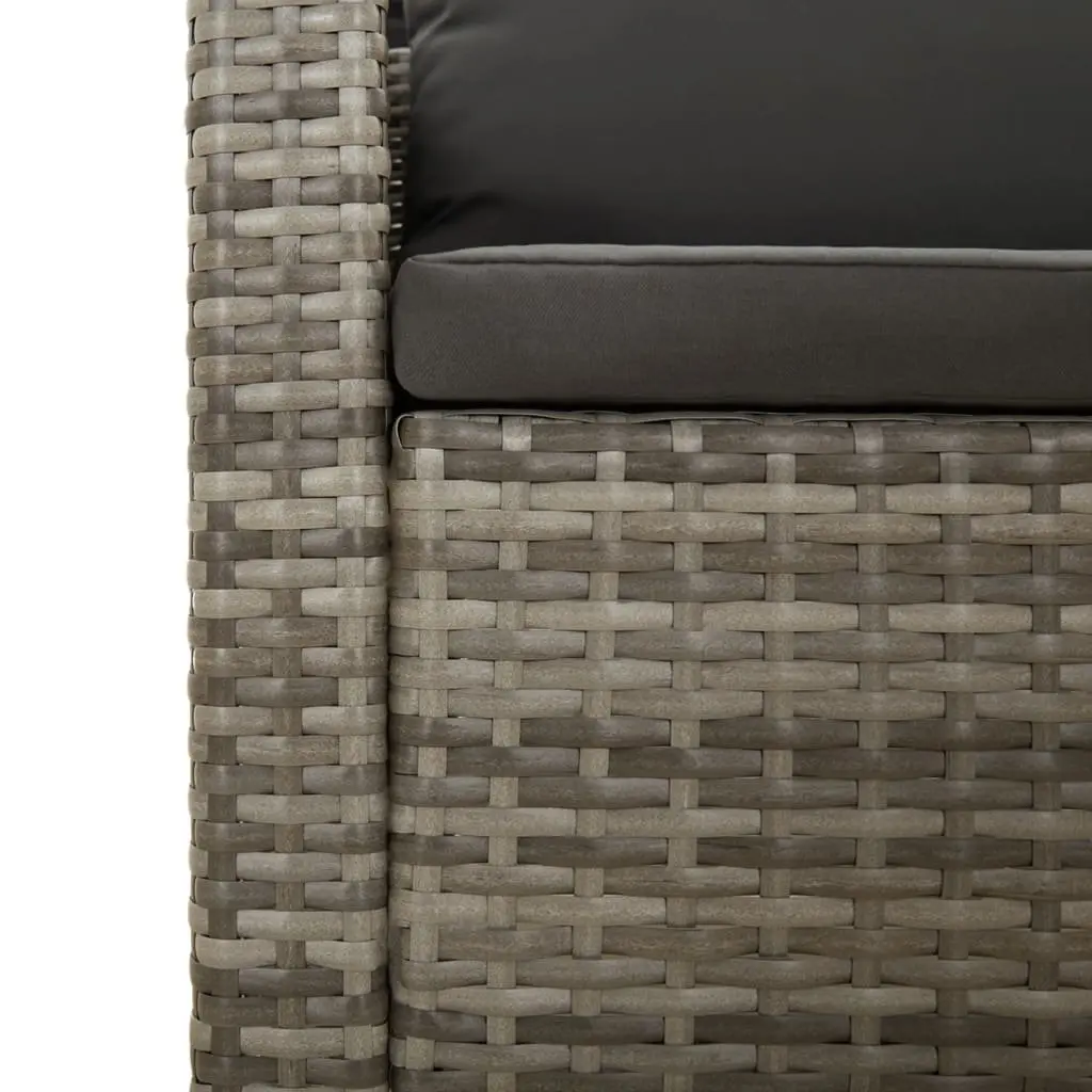 Garden Lounge Set Outdoor Furniture 7 Piece Grey Poly Rattan