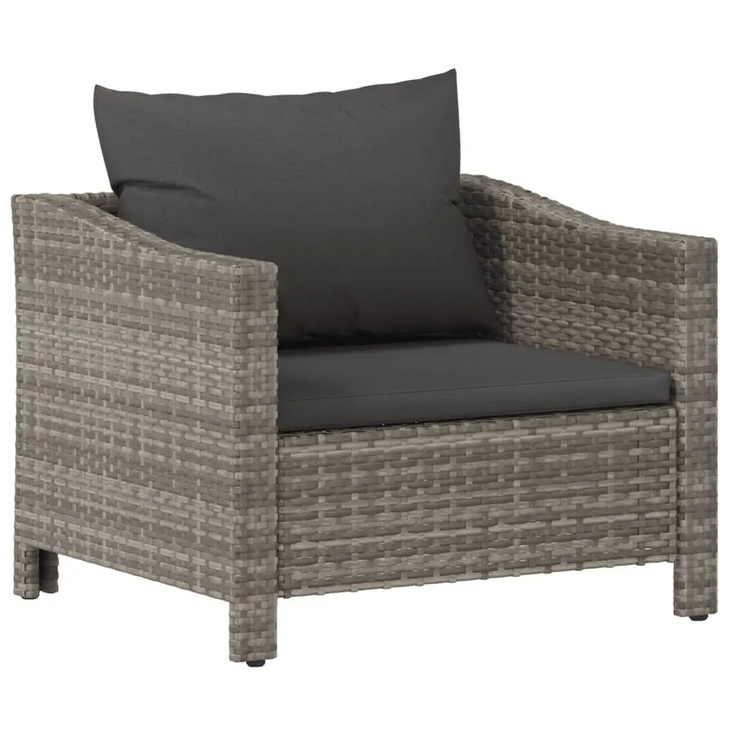 Garden Lounge Set Outdoor Furniture 8 Piece Grey Poly Rattan Modular Cushions