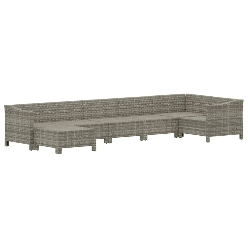 7 Piece Garden Lounge Set Outdoor Patio Furniture Grey Cushions