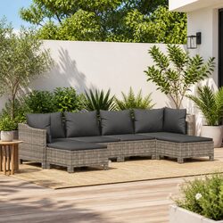 6-Piece Modular Outdoor Lounge Set with Cushions