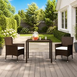 Garden Dining Set Specifications: 3 Piece Rattan Furniture