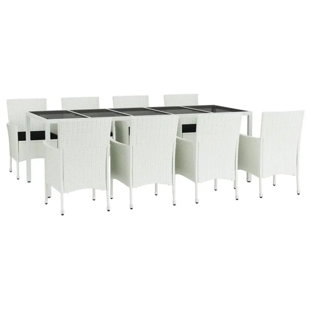 9-Piece White Outdoor Dining Set