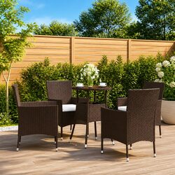 5 Piece Brown Bistro Set with Cushions - Specifications