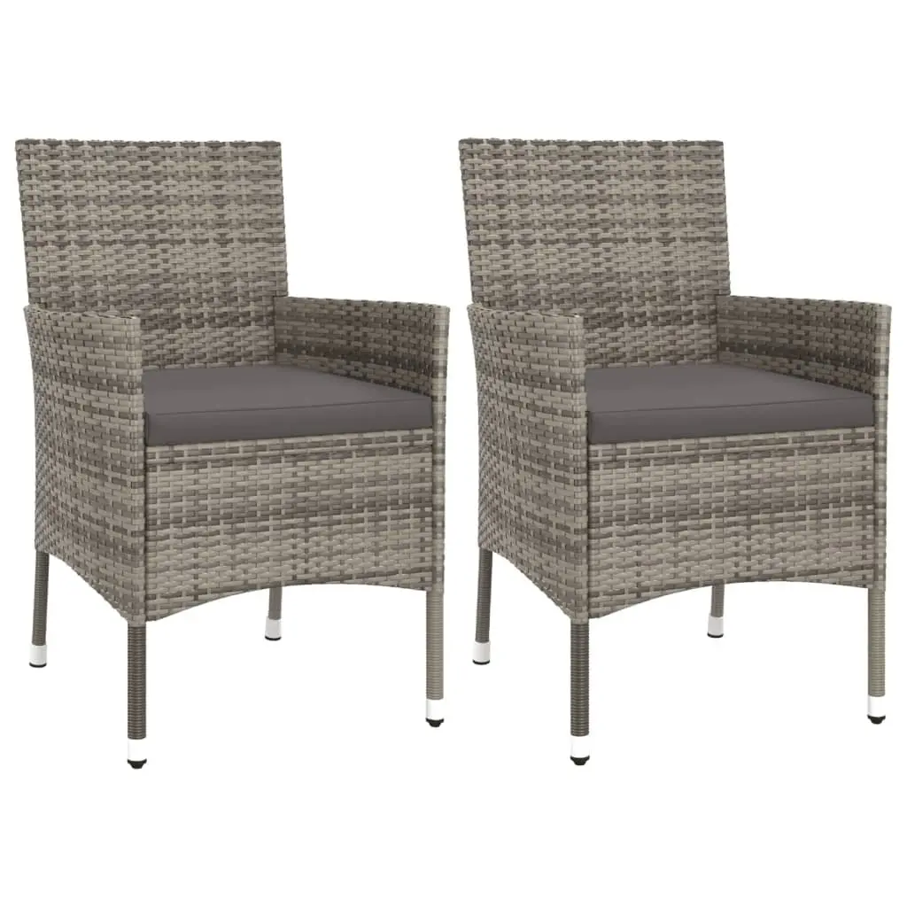 3 Piece Garden Bistro Set for Outdoor Use Grey