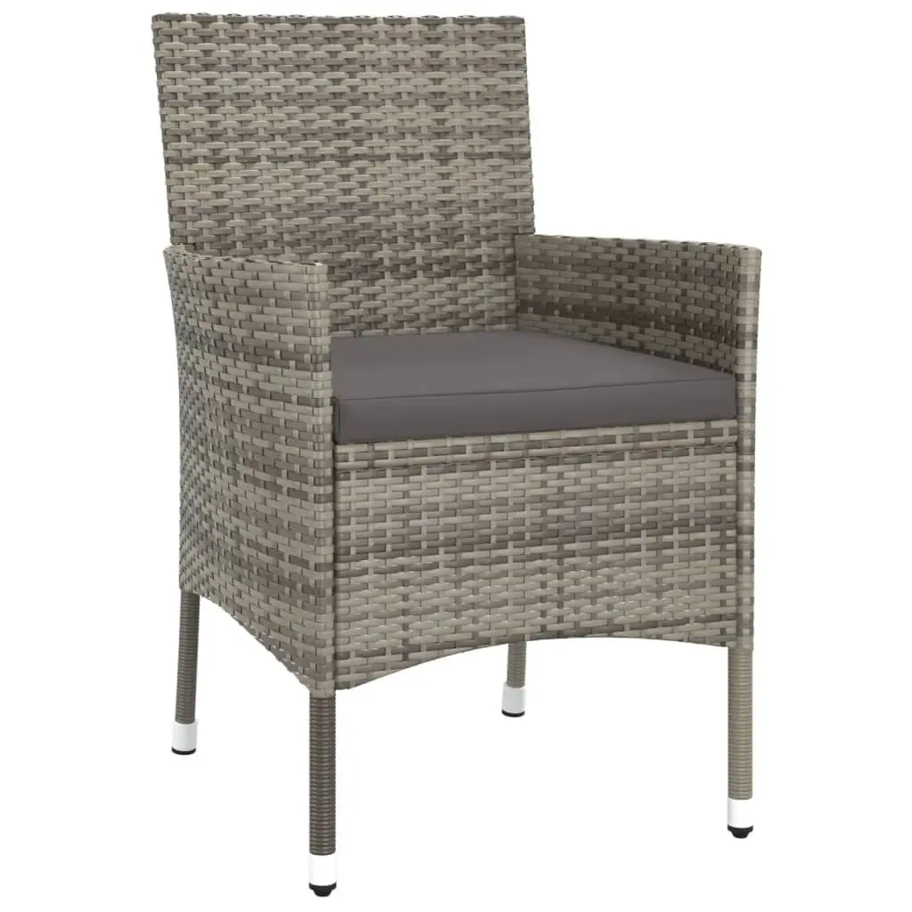 5-Piece Grey Outdoor Bistro Set with Cushions