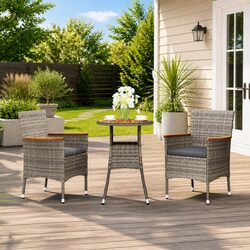 Specifications of Garden Bistro Set 3 Piece Grey Rattan