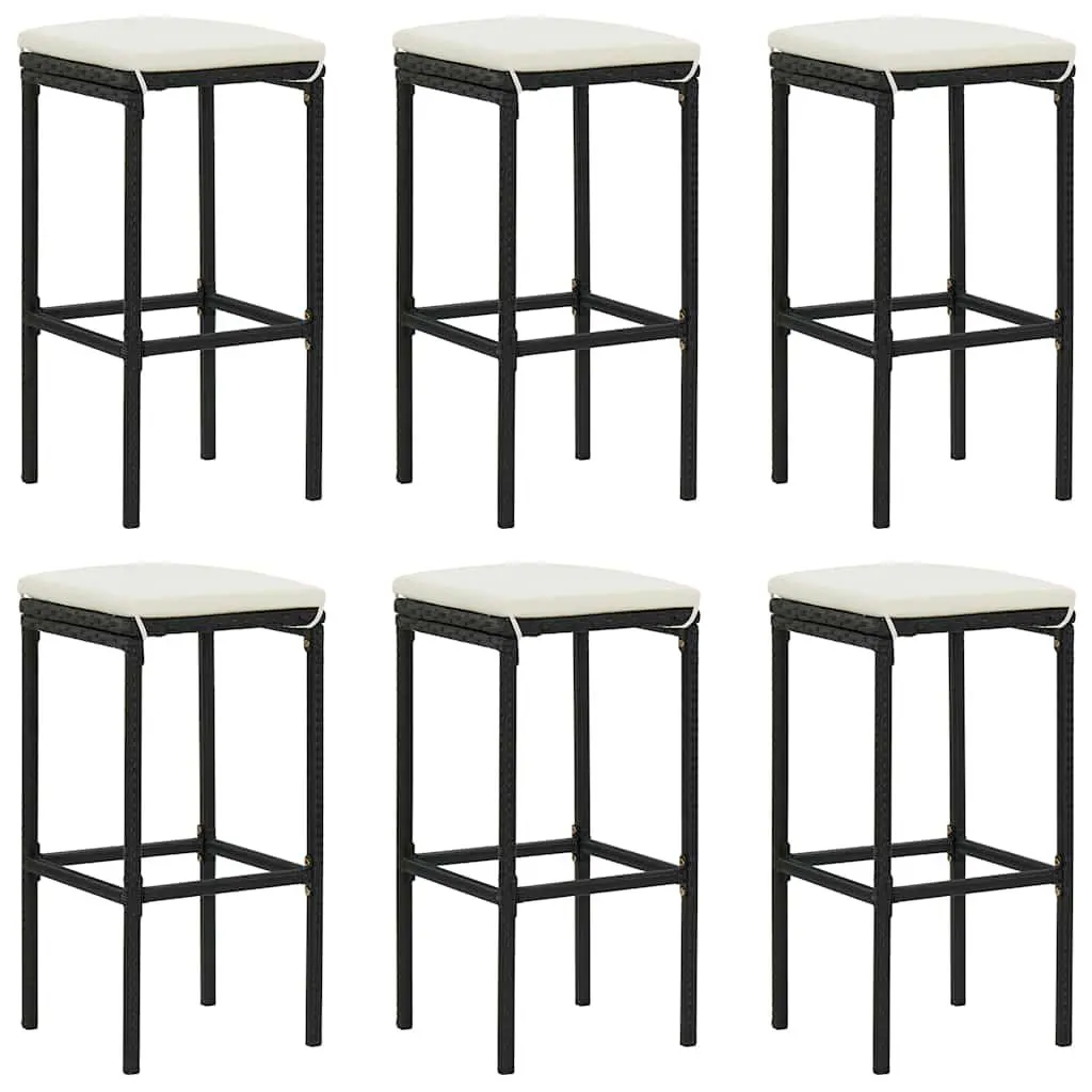 7 Piece Garden Bar Set Outdoor Patio Furniture Black Rattan