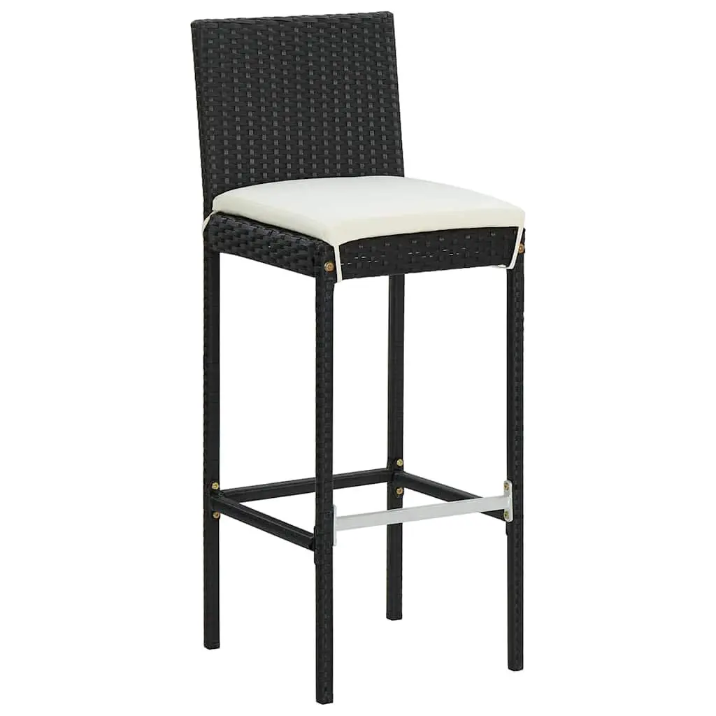 5-Piece Black Poly Rattan Bar Set