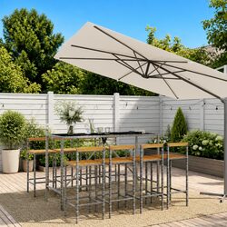 Detailed Specs for 9 Piece Grey Outdoor Garden Bar Set