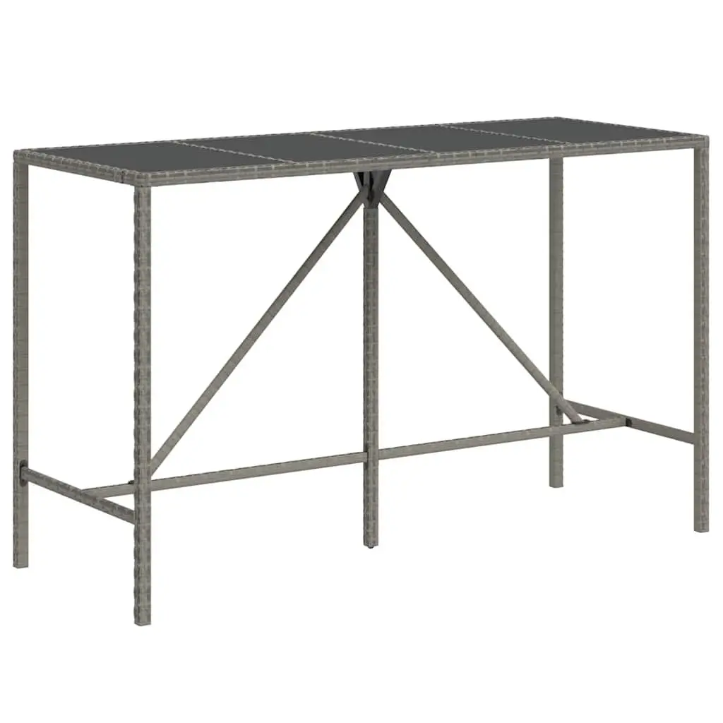 Garden Bar Set 9 Piece Outdoor Furniture Grey Patio Rattan Chair Table Set
