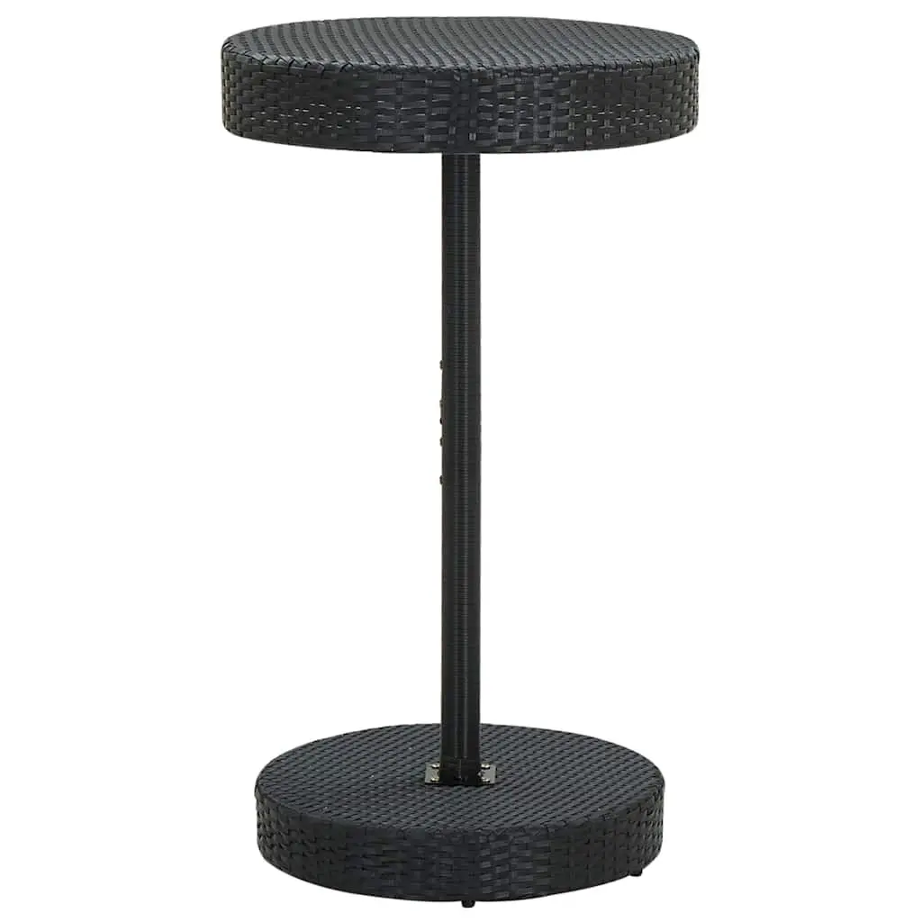 Garden Bar Set Outdoor Patio Furniture 3 Piece Black Poly Rattan Stool Table