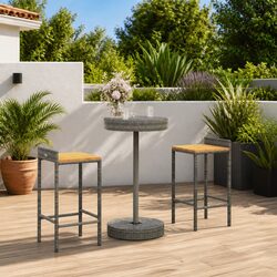 Specifications of the 3 Piece Grey Rattan Bar Set