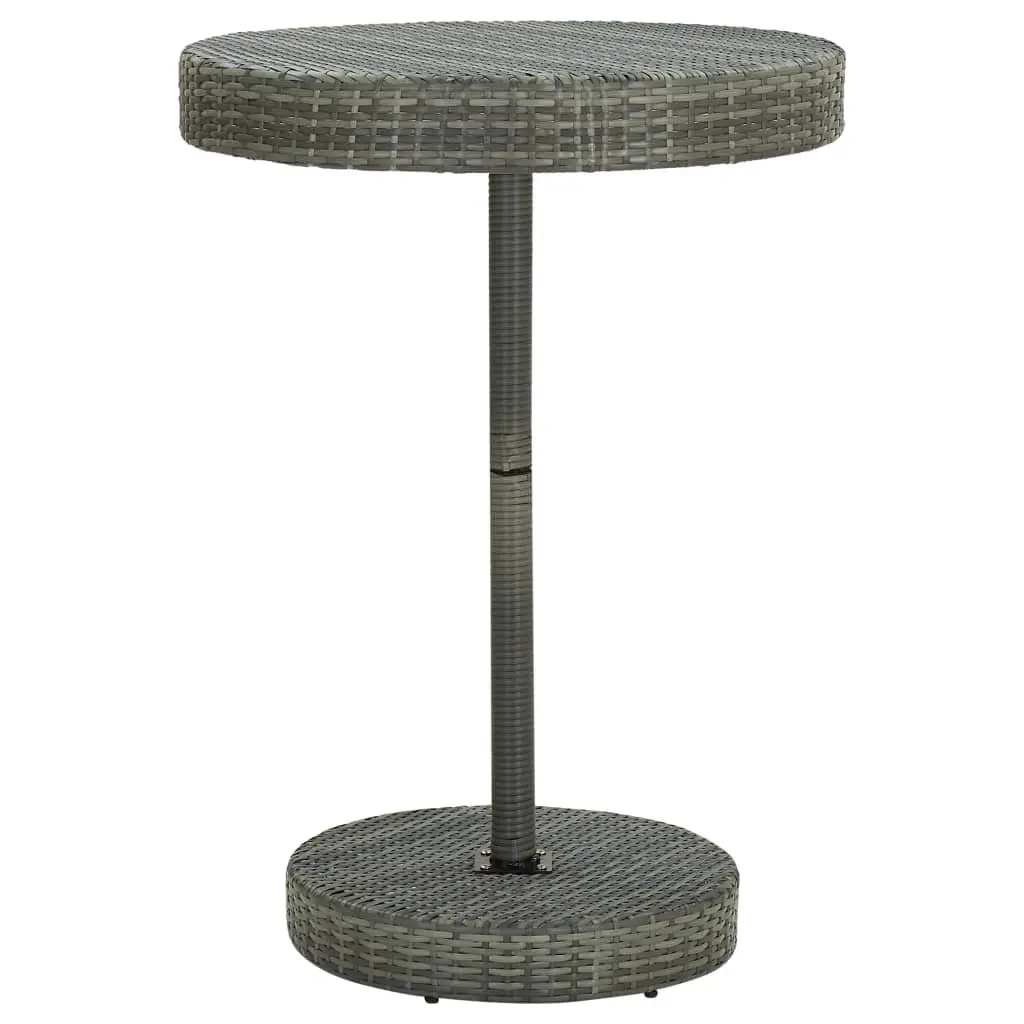 Garden Bar Set 5 Piece Outdoor Patio Furniture Grey Poly Rattan Wood Stool Table