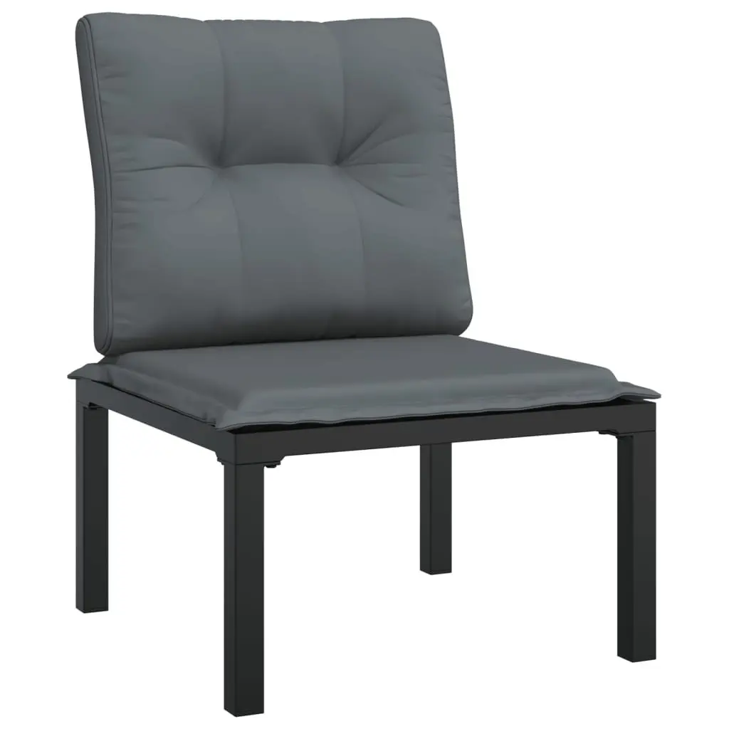 Outdoor Lounge Set 4 Piece Garden Furniture Black Grey PE Rattan Patio Sofa
