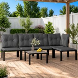 6 Piece Garden Lounge Set: Dimensions and Material Specs