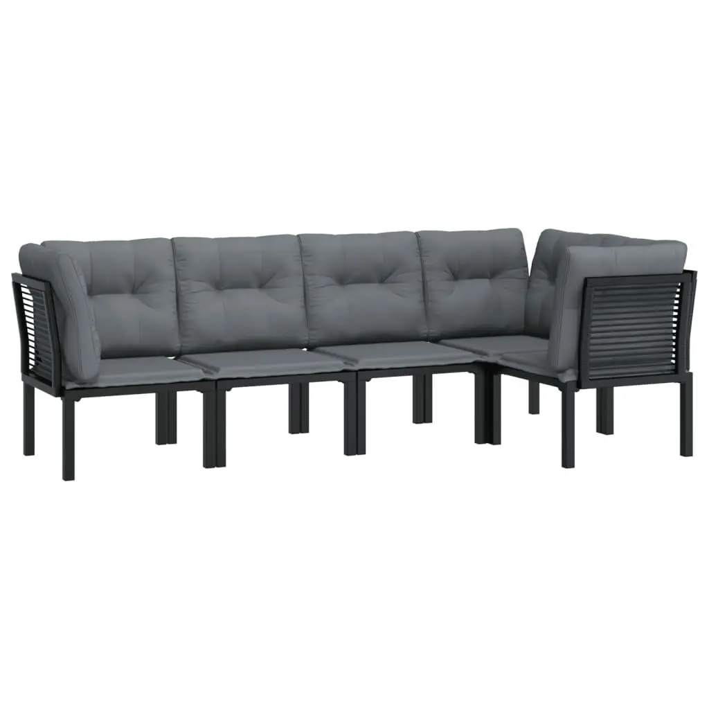 5 Piece Outdoor Garden Lounge Set Poly Rattan Patio Furniture Modular Seating