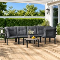 Specifications of 6-Piece Garden Lounge Set: Black Grey