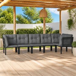 Specifications for Outdoor Garden Lounge Set 6 Piece Black Grey