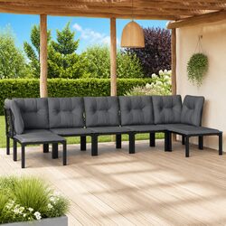 Modular 7 Piece Garden Lounge Set - Black and Grey
