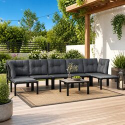 Specifications of 8-Piece Outdoor Lounge Set in Black and Grey