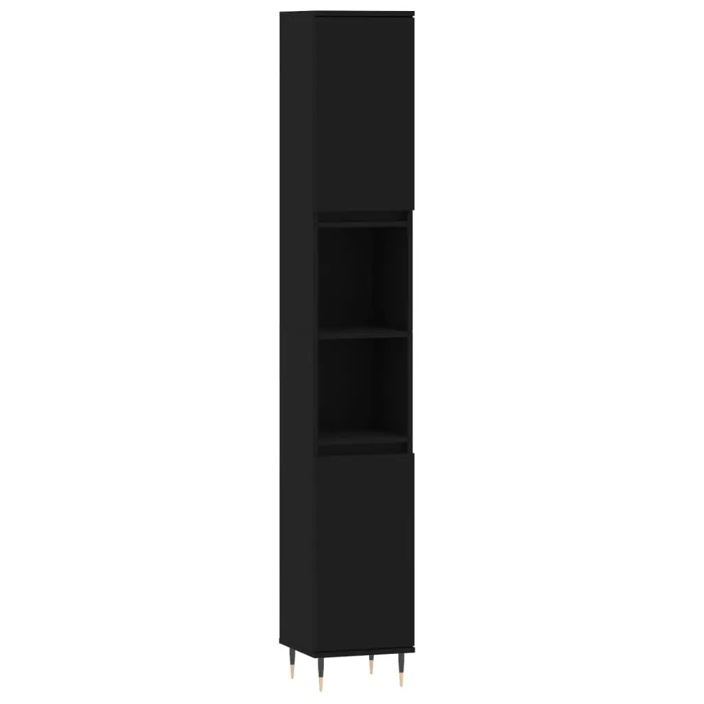 Black 3 Piece Bathroom Cabinet Set
