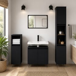 Specifications of 3 Piece Bathroom Cabinet Set in Black