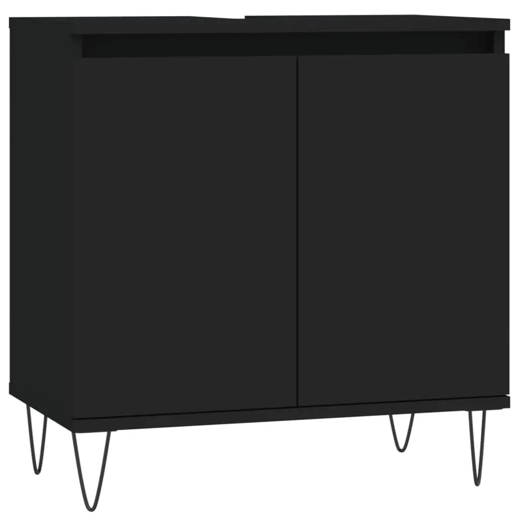 3 Piece Bathroom Cabinet Set in Black