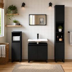 Specifications for the 3 Piece Bathroom Cabinet Set in Black