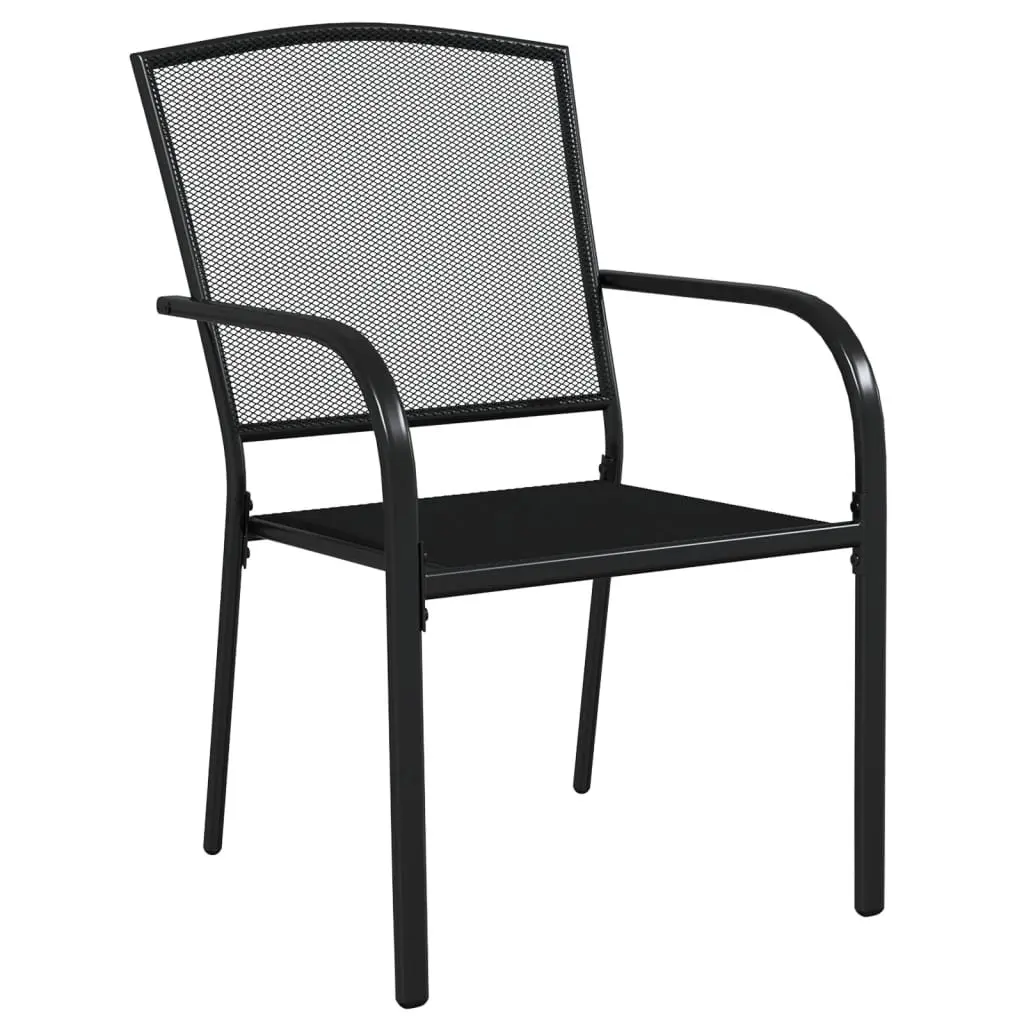 Garden Dining Set Outdoor Use 5 Piece Anthracite Steel Furniture Table Chairs