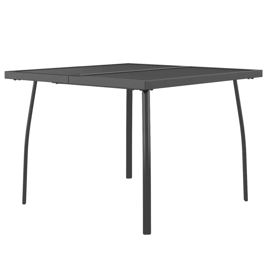 Garden Dining Set Outdoor Use 5 Piece Anthracite Steel Furniture Table Chairs