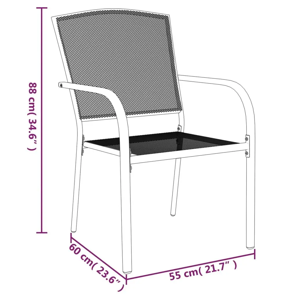 Garden Dining Set Outdoor Use 5 Piece Anthracite Steel Furniture Table Chairs