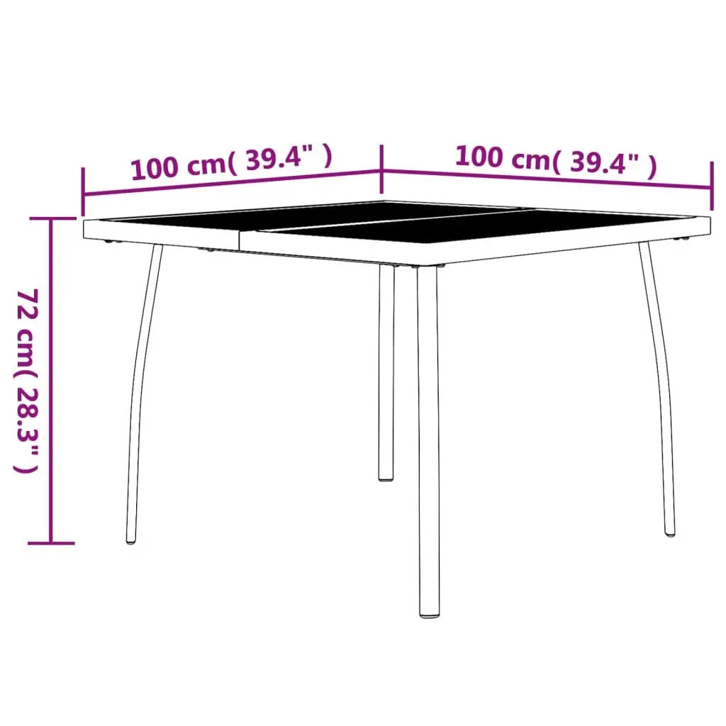 Garden Dining Set Outdoor Use 5 Piece Anthracite Steel Furniture Table Chairs