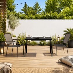 Garden Dining Set: Steel Frame and Mesh Design