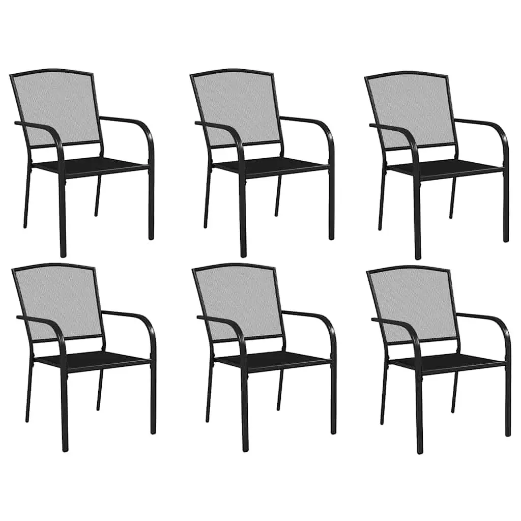 Garden Dining Set 7 Piece Outdoor Furniture Steel Frame Anthracite Patio Chairs