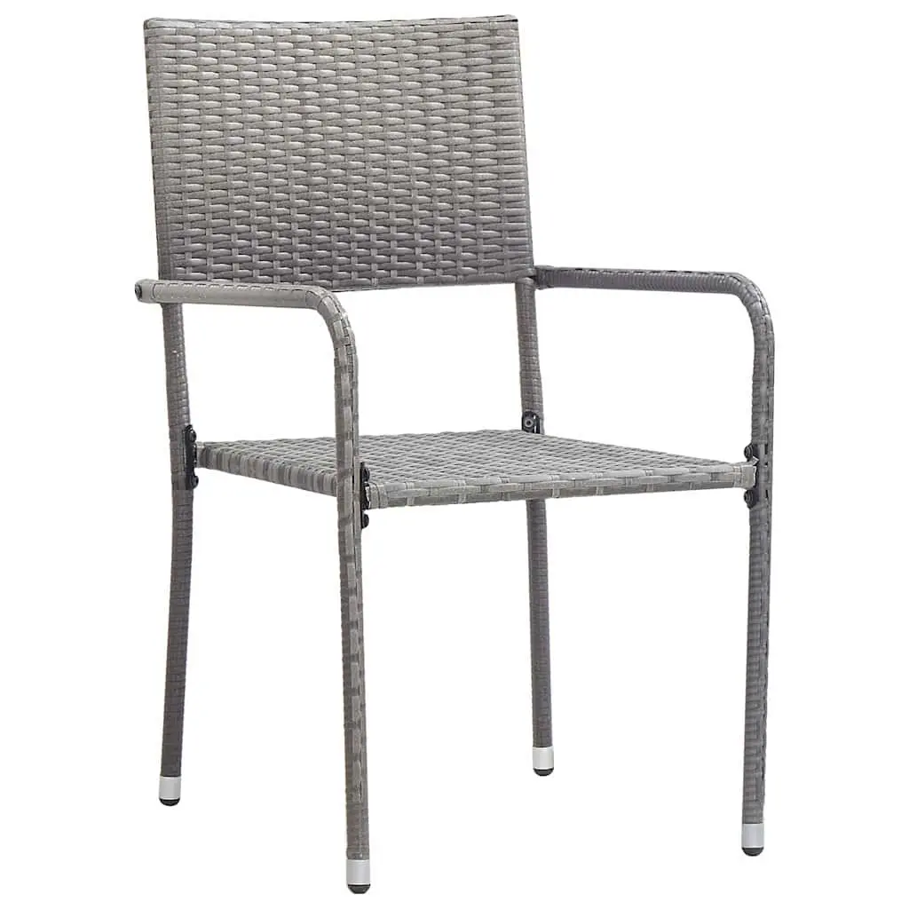 4 Grey Poly Rattan Outdoor Chairs