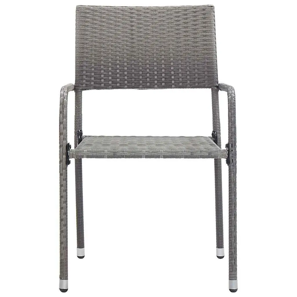 4 Grey Poly Rattan Outdoor Chairs