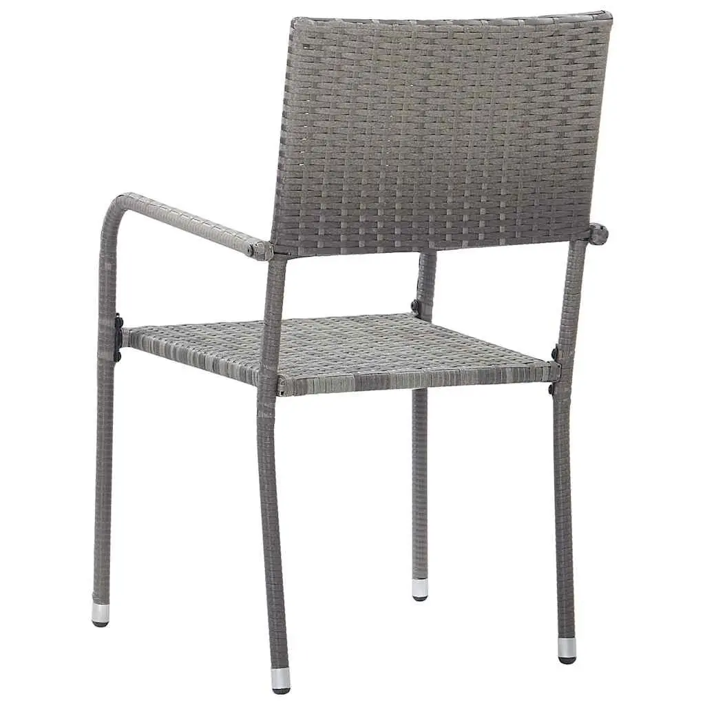 4 Grey Poly Rattan Outdoor Chairs