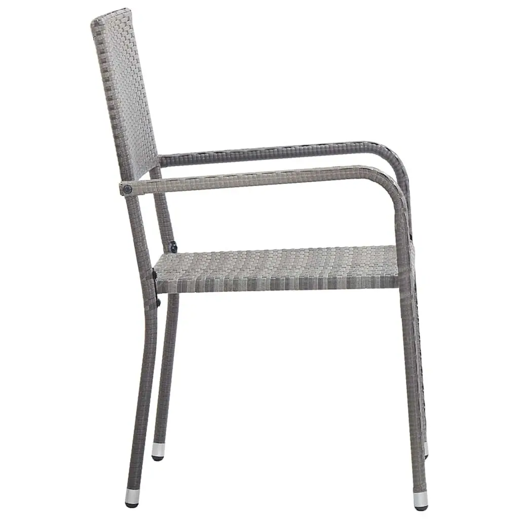 4 Grey Poly Rattan Outdoor Chairs